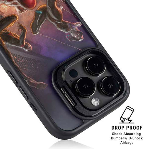 Marvel Spiderman Group Wall iPhone 14 Pro Kickstand Case